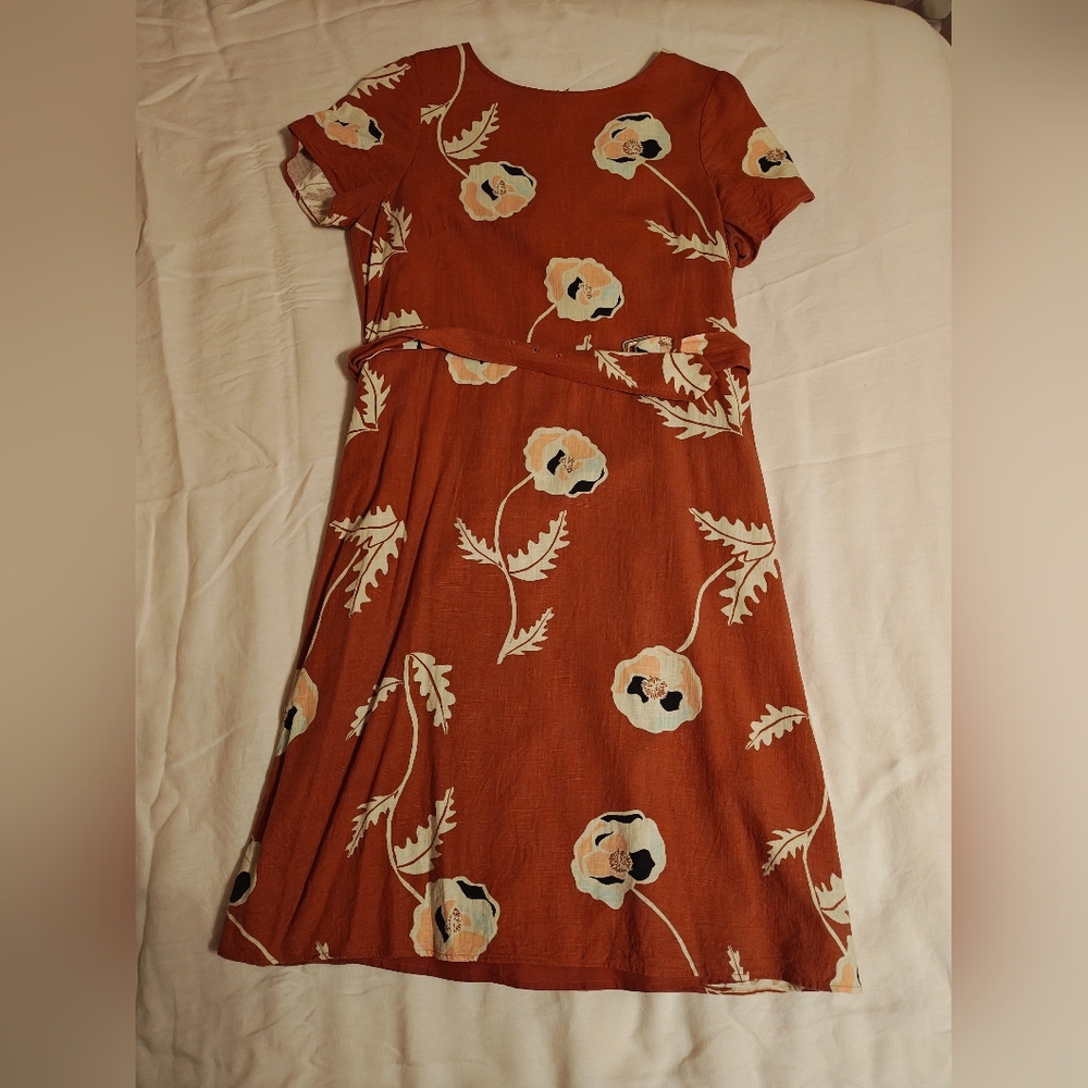 Ann Taylor Floral Linen Blend Dress